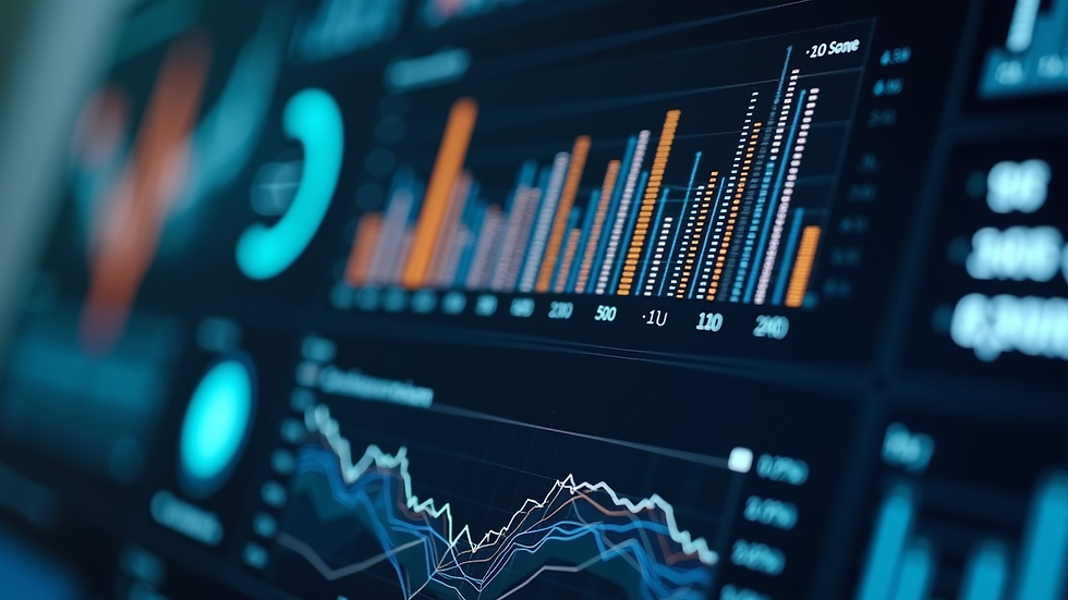 Close-up view of a digital dashboard displaying AI governance metrics