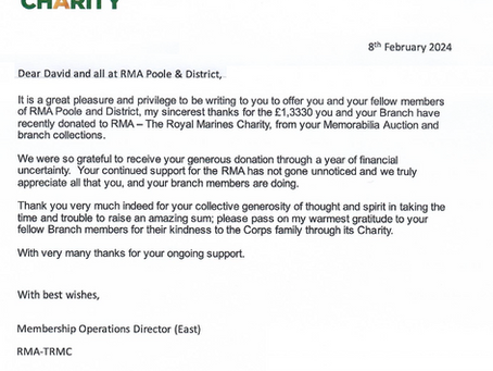 Letter of Thanks from RMA-TRMC
