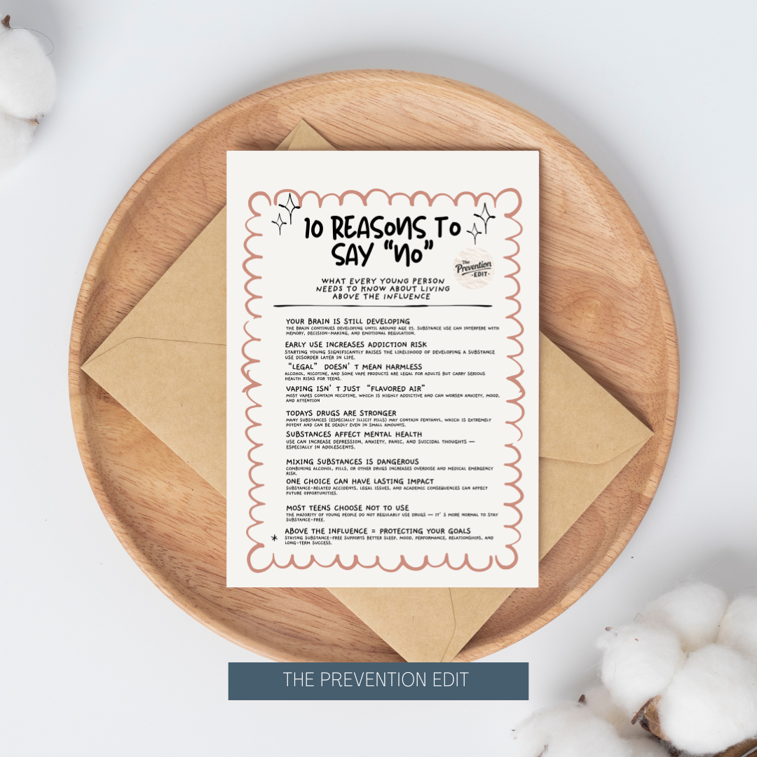 Substance Free is the Vibe Poster | Cute Girly Prevention Decor | Mental Health