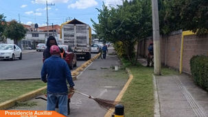 Baraquiel Calva destaca trabajos de limpieza y poda en San Felipe Hueyotlipan