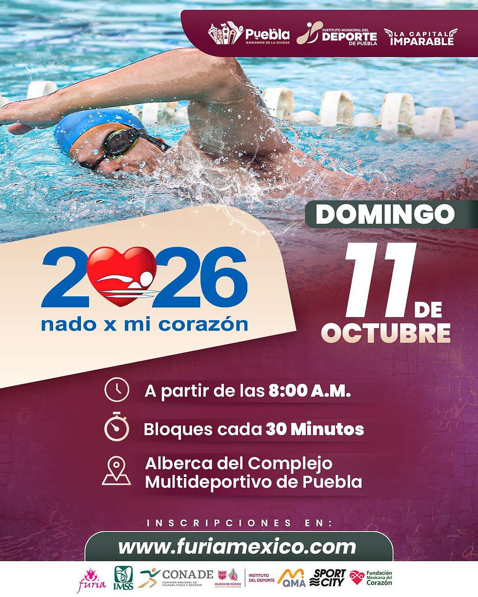 Realizarán Gobierno de Pepe Chedraui y Furia México una edición más de Nado por mi Corazón 2026