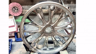 NuBrite Industries Pristine polish on a wheel face