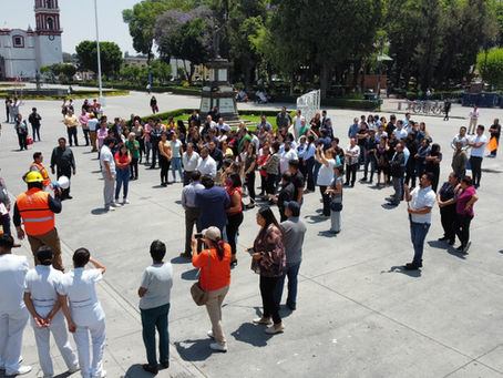 San Pedro Cholula participa activamente en el Primer Simulacro Nacional 2025