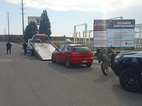 Elementos de la Secretaría de Seguridad Ciudadana y Protección Civil aseguran a persona por detentación de vehículo robado