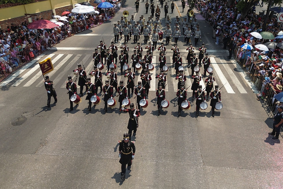 Desde el cielo: así luce el imponente paso del Ejército en el desfile del 5 de Mayo en Puebla