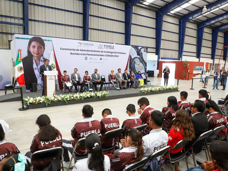 Preside Sergio Salomón Abanderamiento de la Delegación Poblana rumbo a los Paranacionales CONADE 2024