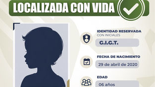 Localiza FGE en Jolalpan a niña de seis años con Alerta Amber de Nayarit