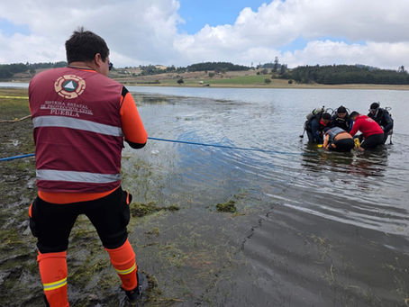 Con operativo coordinado, autoridades estatales encuentran a persona extraviada en laguna de Chignahuapan
