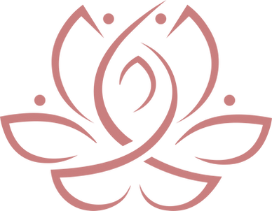 Lotus flower symbol incorporating silhouette of a mother and/or vulva.