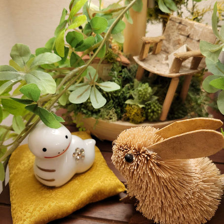 白蛇ちゃんとうさぎ