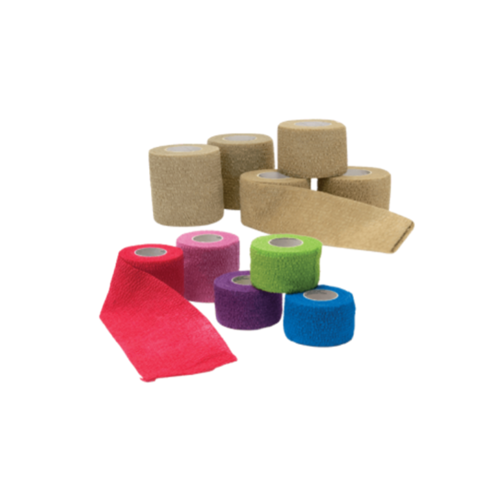 P158040 - COHESIVE BANDAGE WRAP - Assorted Colors - 4" X 5 YARDS - 18/CS