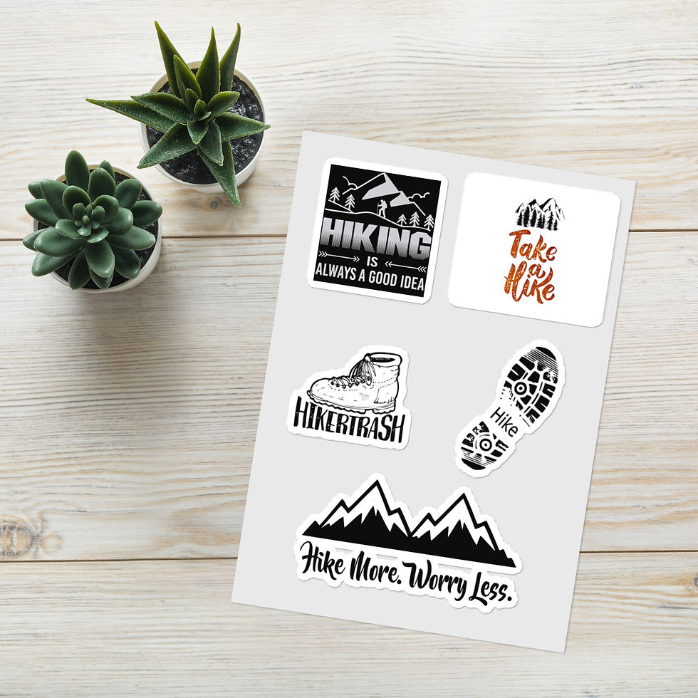 5pc Hiking Sticker sheet