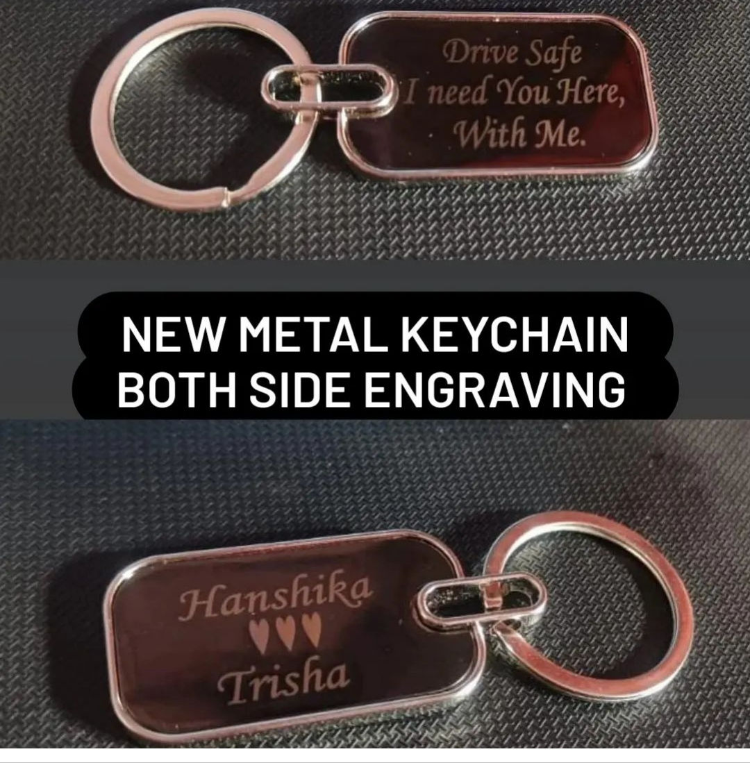 Metal Keychain both side Engraving
