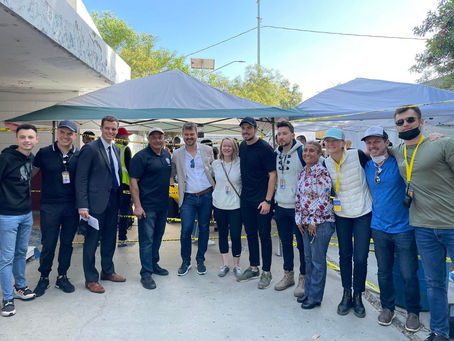 Tijuana Hub photo of Congressman Lou Correa, Secretary of Governor of Baja California, Office of US Consul and coordinators of the Refugee camp in Tijuana, Mexico.