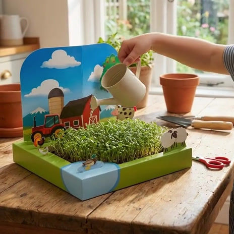 Thumbnail: Microgreens Grow Kit_Pop Up Farmyard Scene_Kids Gift
