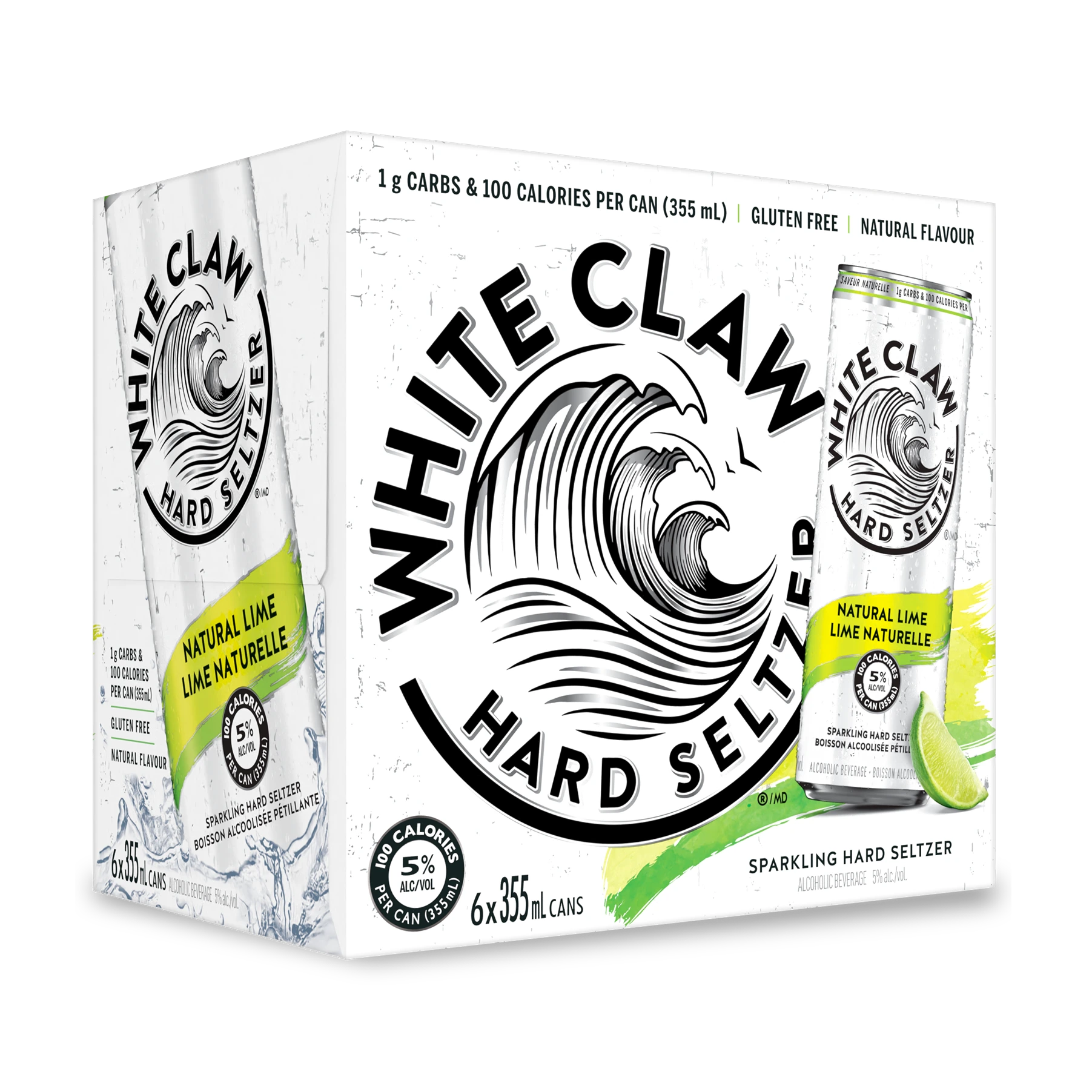 White Claw Natural Lime 6 can