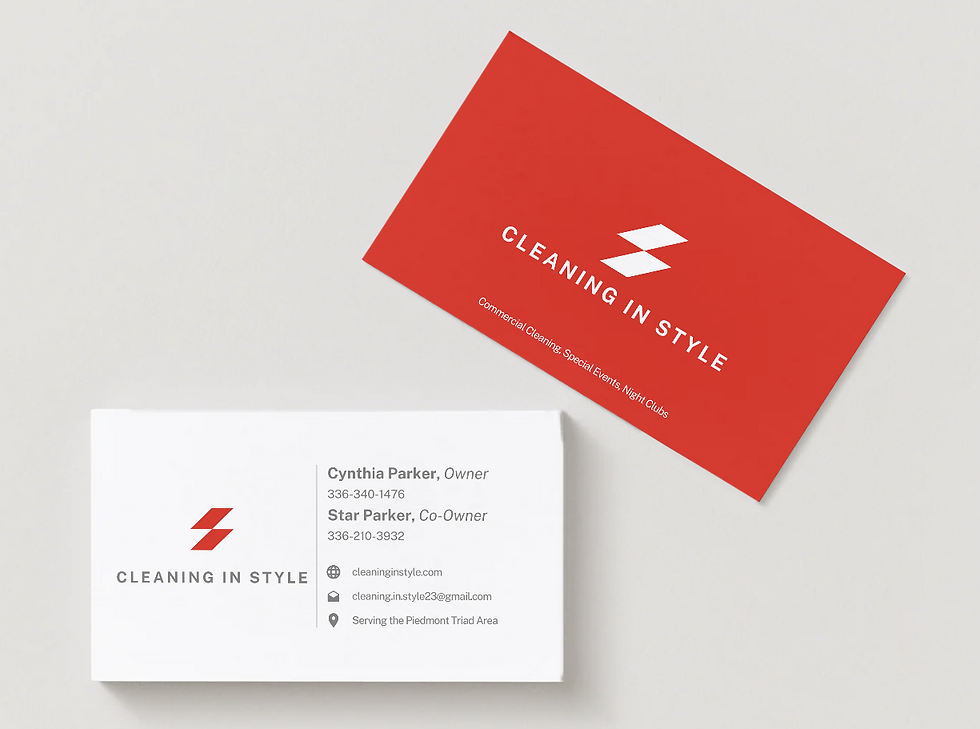 Cleaning in Style Business Cards