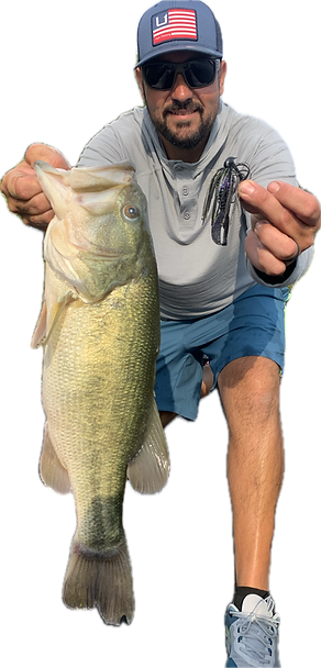 Large bass caught on custom jig