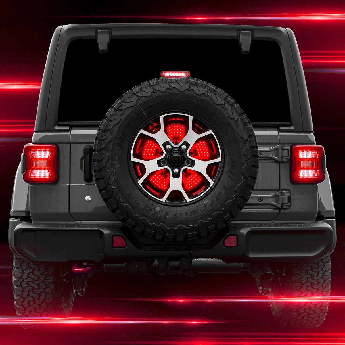 XKGlow Jeep 5th Wheel Light with Brake, Running, Reverse and Turn Signal Lights