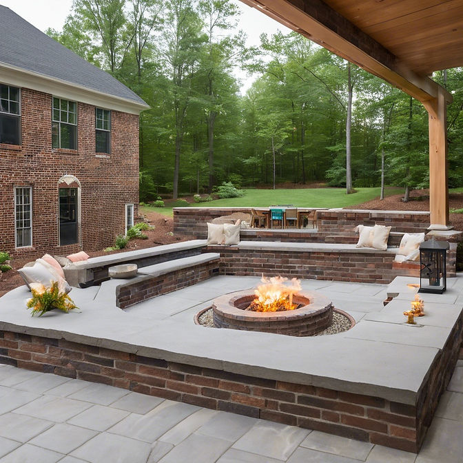 house in maryland with brick fire pit that is light and built in seating.jpg