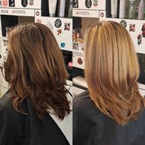 metamorfoza fryzjerska przed i po salon Porto Pruszków