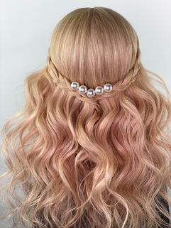 Braided Half Up with Pearl Pins - JODIE DAY