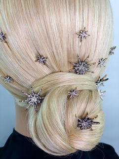 Bun Hairstyle with Galaxy Star Hair Pins - Bridal Hair - JODIE DAY