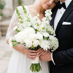 Pure white bridal bouquet