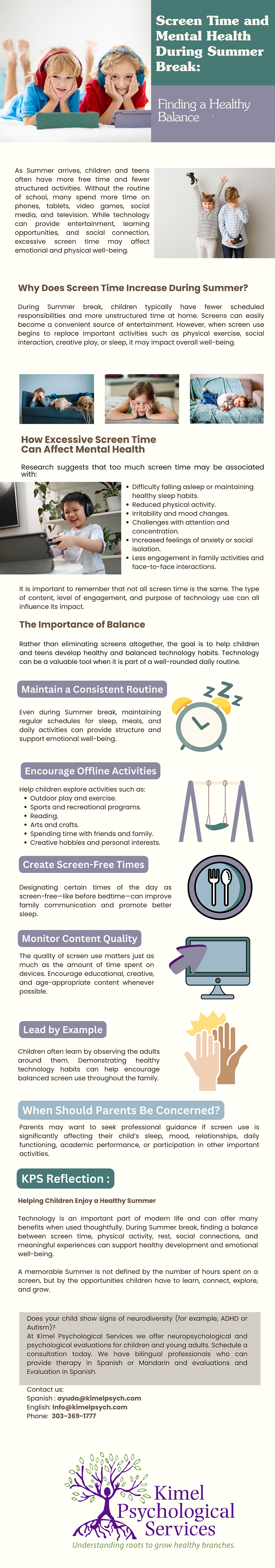 Screens and Mental Health during the Summer Break.