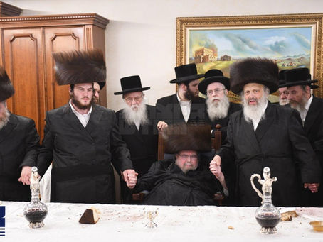 המלך במסיבו: האד' מבעלזא רעכט אפ מסיבת שבע ברכות לכבודו פון הויז בחור החתן בערל גוטמאן ני"ו