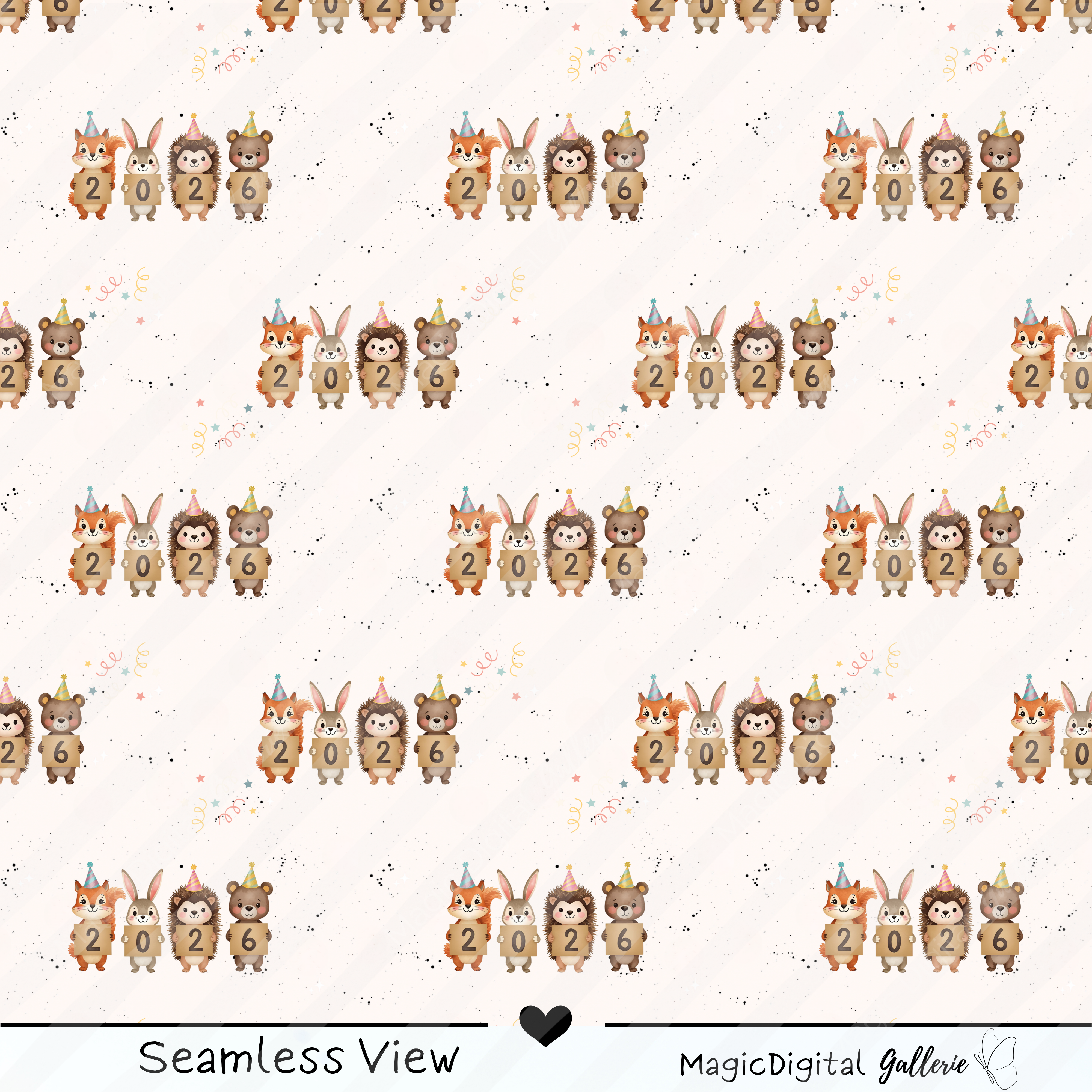 ✨ Exklusiv Stoffdesign - Silvester 2026 PartyTime - Perfekt fürTextildruck