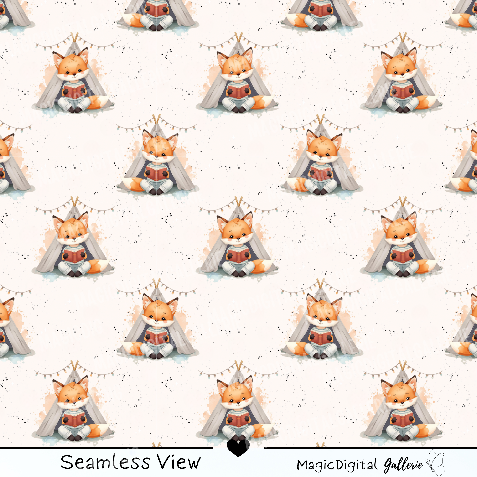 ✨ Exklusiv Stoffdesign - Matteo beim Zelten - Perfekt für Textil & DIY