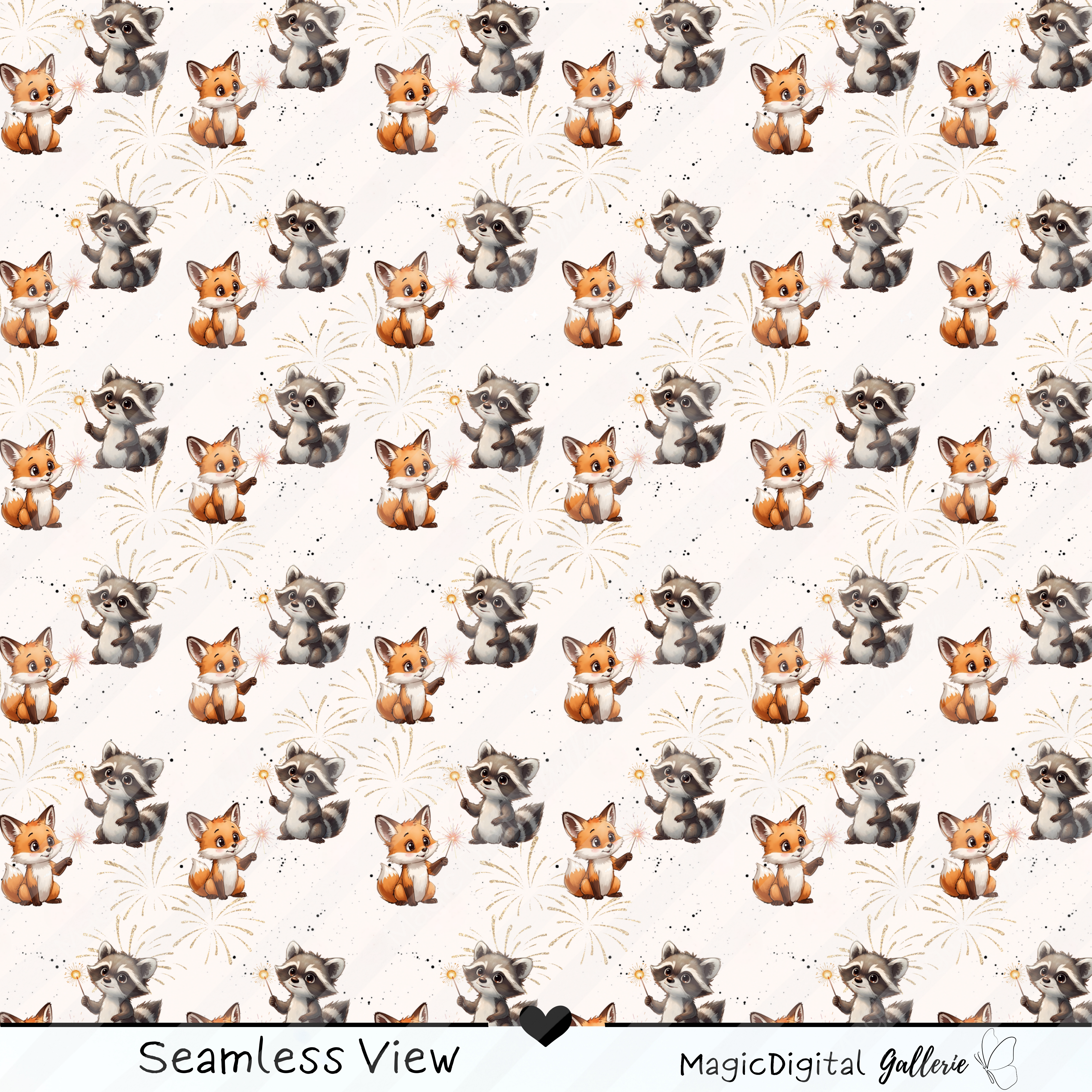 ✨ Exklusiv Stoffdesign - Waldfreunde Feier Silvester - Perfekt für Textil