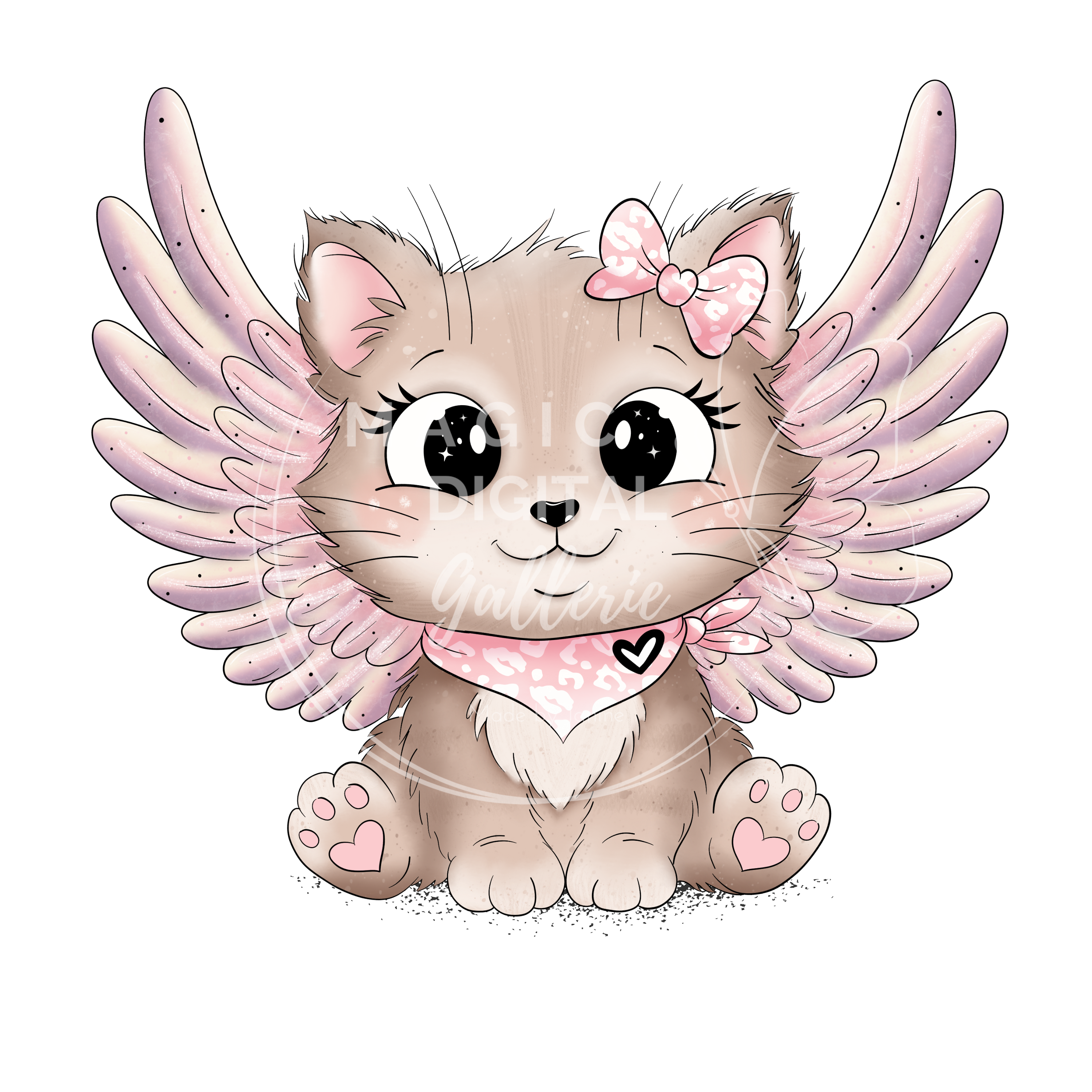 digitales Bügelbild - PNG Feenkatze