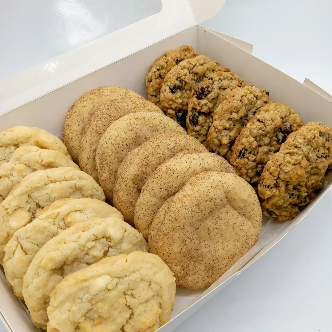 White-chocolate Macadamia {} Snickerdoodle {} Oatmeal Raisin