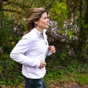 Julia of JT Biokinetics going for a run to relieve stress felt during winter months.