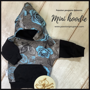 Miniature : mini hoodies pour bébés fleuri bleues