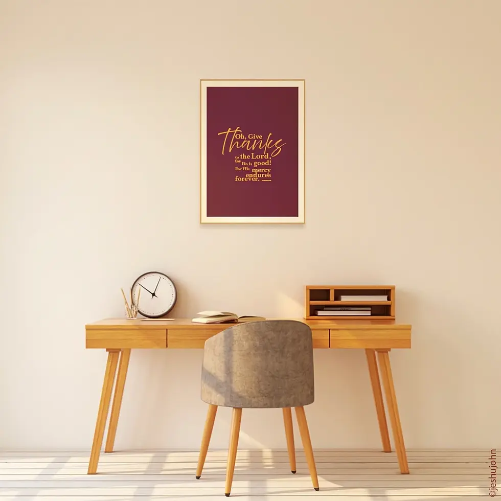 Thumbnail: Give Thanks to the Lord – Christian Bible Verse Typography Poster