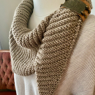 neutral comfy cozy scarf side view with cuff