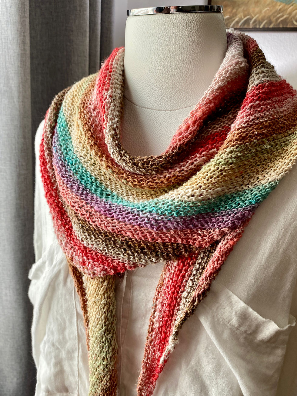 Thumbnail: Hand Knit Color Shifting Scarf 