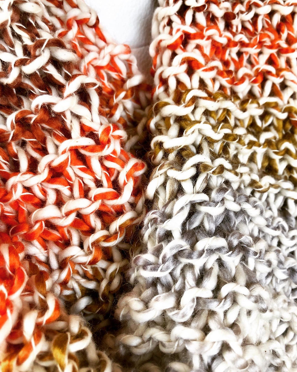 Thumbnail: Hand Knit Classic Cowl Autumn Stripes