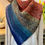 Thumbnail: One of a Kind Jewel Tones Marled Triangle Scarf Hand Knit