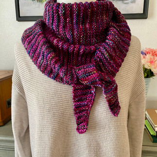 comfy cozy scarf in pink and purple