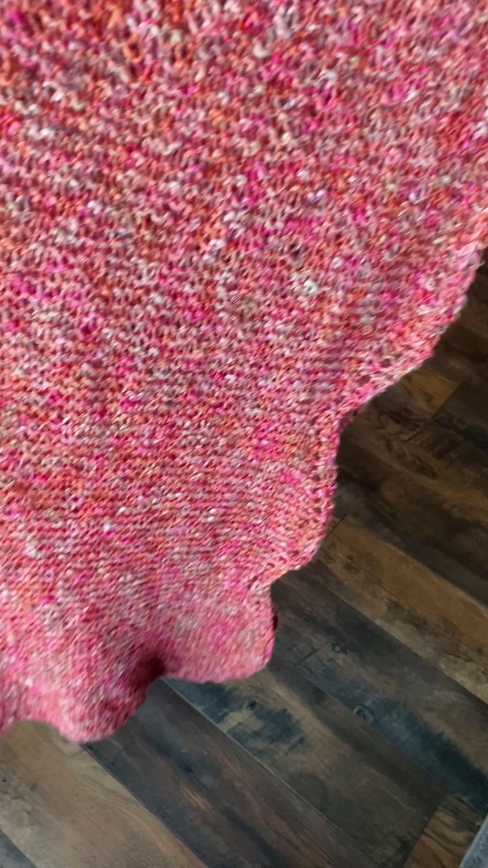 Thumbnail: Hand Knit Scallop Wrap Marled Cotton 