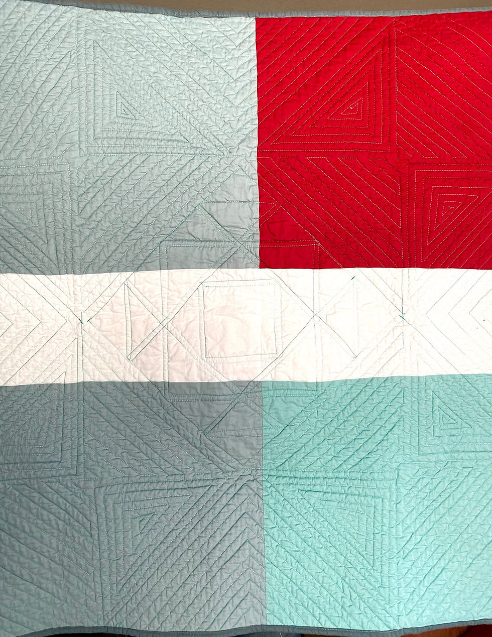 Thumbnail: Baby Star Block Quilt Handmade Throw Wall Hanging