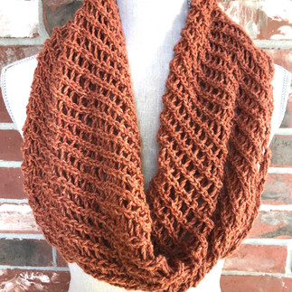 lacy infinity scarf in orange