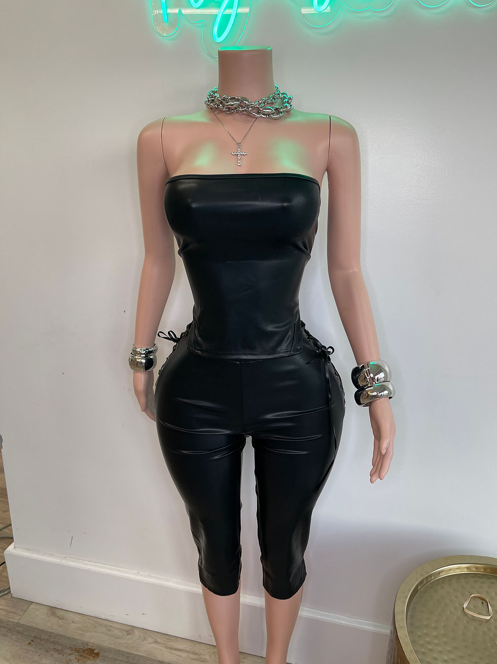 Thumbnail: Hailey Leather Corset Set
