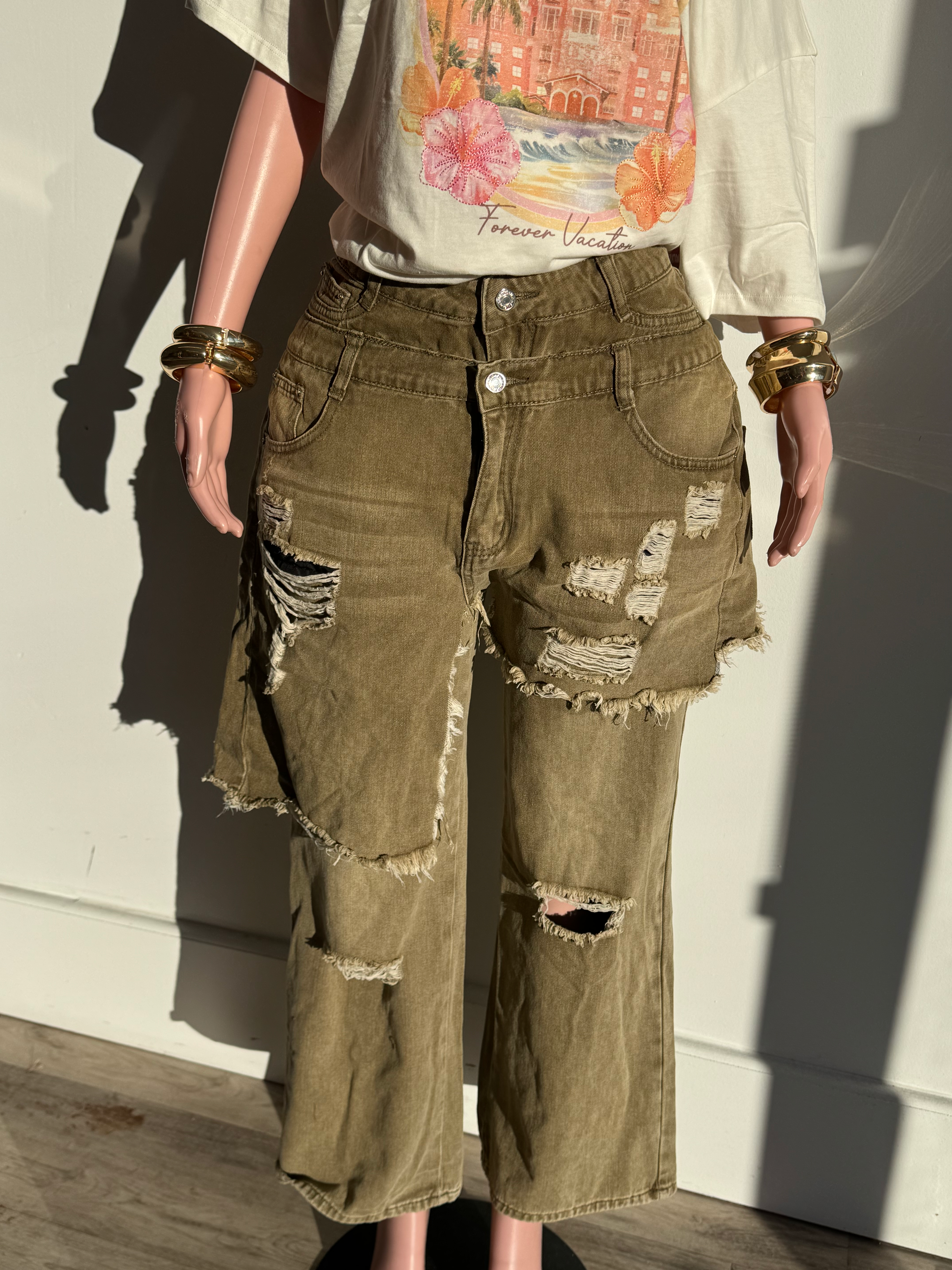 Overly Loaded Olive Jeans 