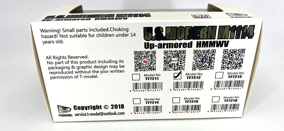 Thumbnail: T-Model TF7212, U.S.Modern M1114, Up-armored HMMWV, 1:72