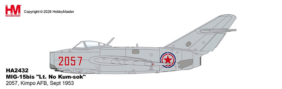 Thumbnail: Hobby Master HA2432, MIG-15bis "Lt. No Kum-sok" 2057, Kimpo AFB, Sept 1953, 1:72